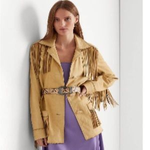 Lauren Ralph Lauren Fringe Trim Western Jacket